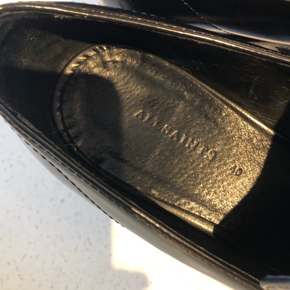 All Saints Leather low heel pointed toe loafers - Picture 3 of 5